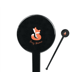 Foxy Mama 7" Round Plastic Stir Sticks - Black - Single Sided