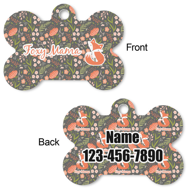 Foxy Mama Bone Shaped Dog ID Tag - Large - Approval