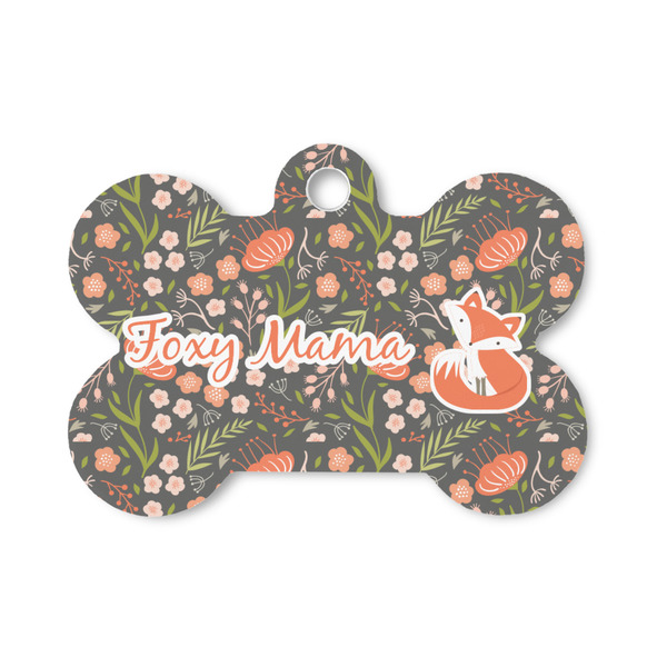 Custom Foxy Mama Bone Shaped Dog ID Tag - Small