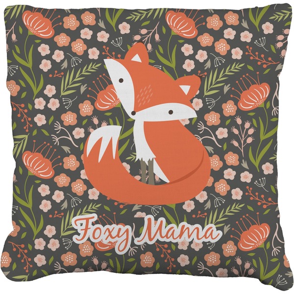 Custom Foxy Mama Faux-Linen Throw Pillow 18"