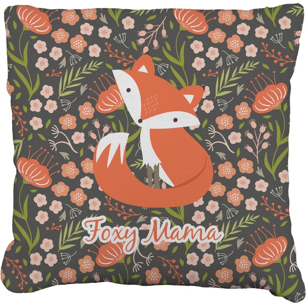 Custom Foxy Mama Faux-Linen Throw Pillow 20"