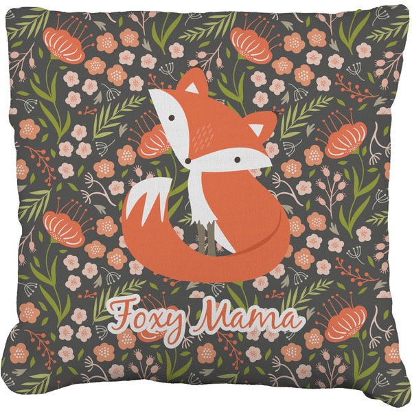 Custom Foxy Mama Faux-Linen Throw Pillow 26"