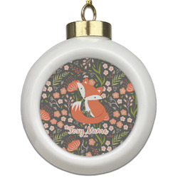Foxy Mama Ceramic Ball Ornament