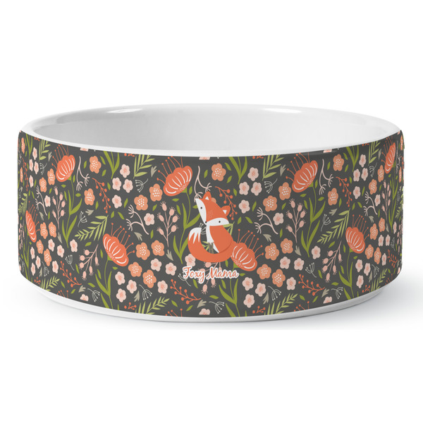 Foxy Mama Ceramic Dog Bowl - Medium - Front
