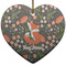 Foxy Mama Ceramic Flat Ornament - Heart (Front)