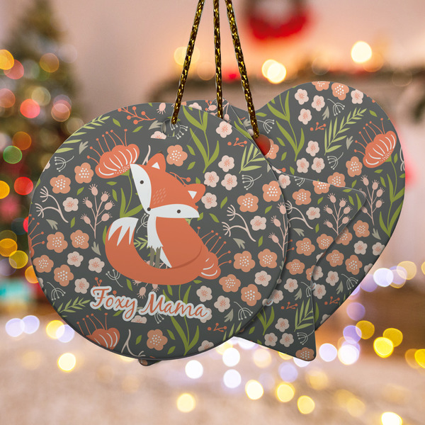 Custom Foxy Mama Ceramic Ornament