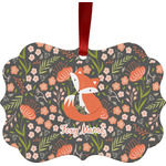 Foxy Mama Metal Frame Ornament - Double Sided
