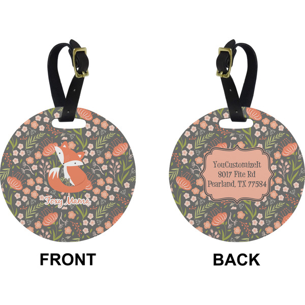 Foxy Mama Circle Luggage Tag (Front + Back)