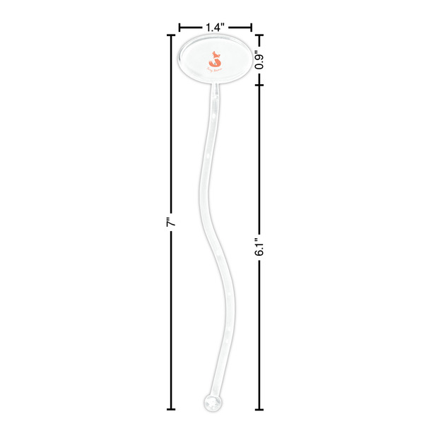 Foxy Mama Clear Plastic 7" Stir Stick - Oval - Dimensions