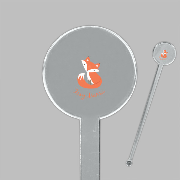 Foxy Mama Clear Plastic 7" Stir Stick - Round - Closeup