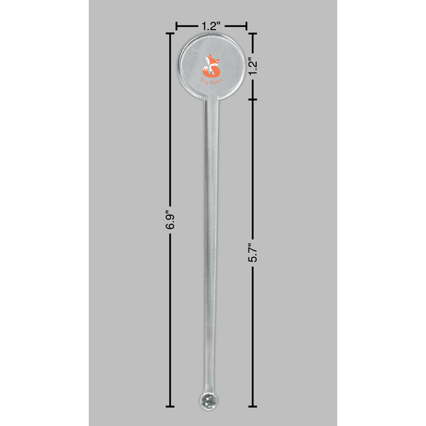 Foxy Mama Clear Plastic 7" Stir Stick - Round - Dimensions