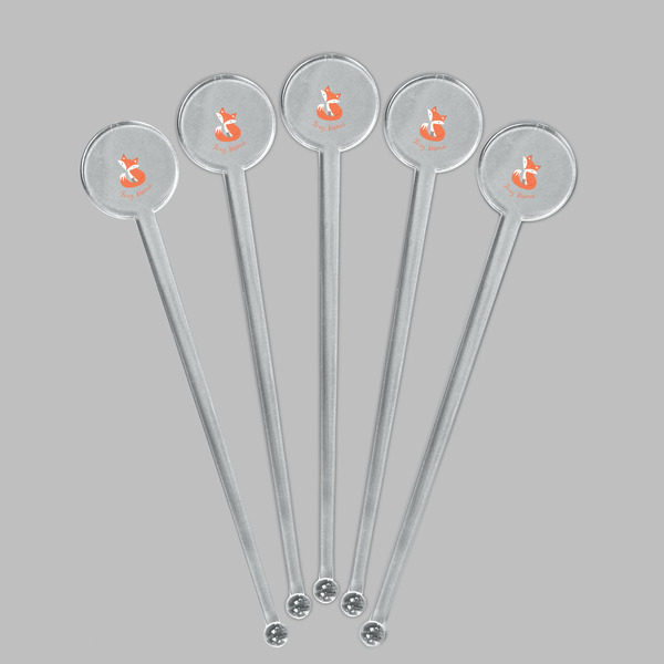 Foxy Mama Clear Plastic 7" Stir Stick - Round - Fan View