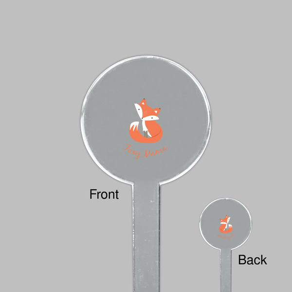Foxy Mama Clear Plastic 7" Stir Stick - Round - Front & Back