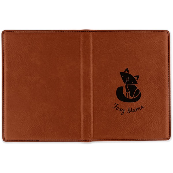Foxy Mama Cognac Leather Passport Holder Outside Single Sided - Apvl
