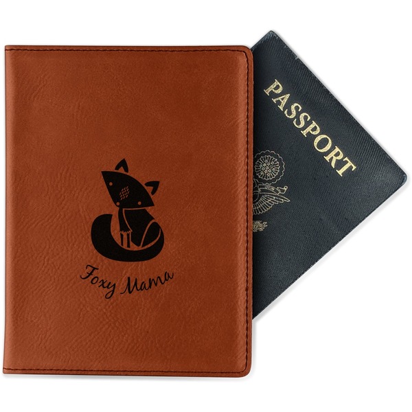 Custom Foxy Mama Passport Holder - Faux Leather - Double Sided