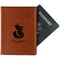 Foxy Mama Cognac Leather Passport Holder With Passport - Main