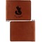 Foxy Mama Cognac Leatherette Bifold Wallets - Front and Back Single Sided - Apvl