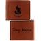 Foxy Mama Cognac Leatherette Bifold Wallets - Front and Back