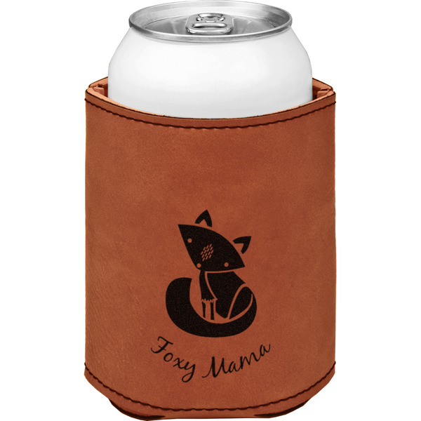 Foxy Mama Cognac Leatherette Can Sleeve - Single Front