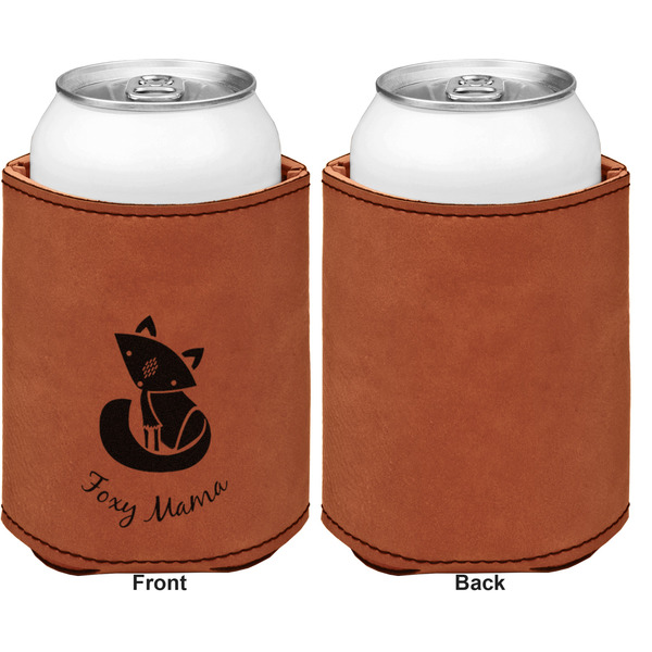 Foxy Mama Cognac Leatherette Can Sleeve - Single Sided Front and Back