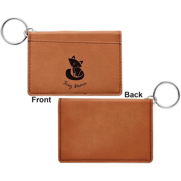 Foxy Mama Cognac Leatherette Keychain ID Holders - Front Apvl