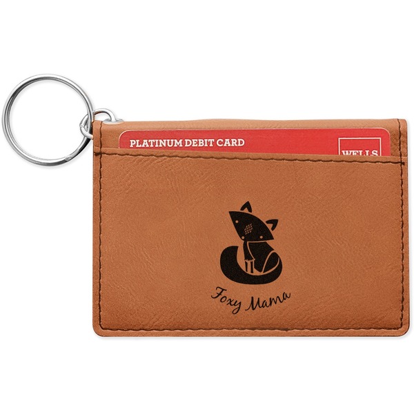Custom Foxy Mama Leatherette Keychain ID Holder - Single Sided