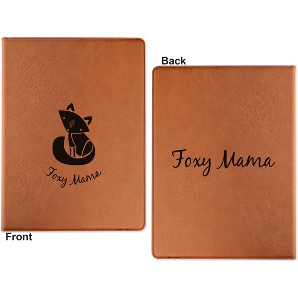 Foxy Mama Cognac Leatherette Portfolios with Notepad - Large - Double Sided - Apvl