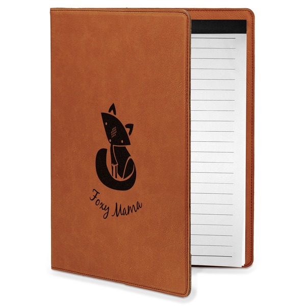 Custom Foxy Mama Leatherette Portfolio with Notepad - Small - Single Sided