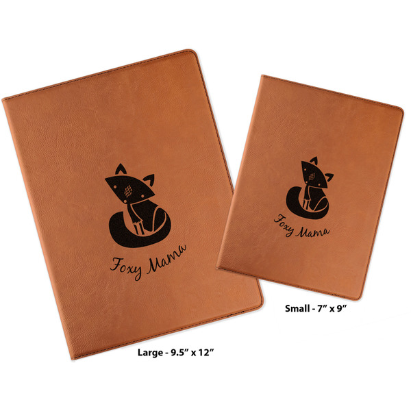 Foxy Mama Cognac Leatherette Portfolios with Notepad - Compare Sizes