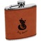 Foxy Mama Cognac Leatherette Wrapped Stainless Steel Flask