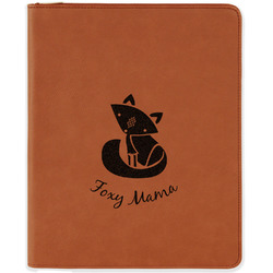 Foxy Mama Leatherette Zipper Portfolio with Notepad - Single Sided