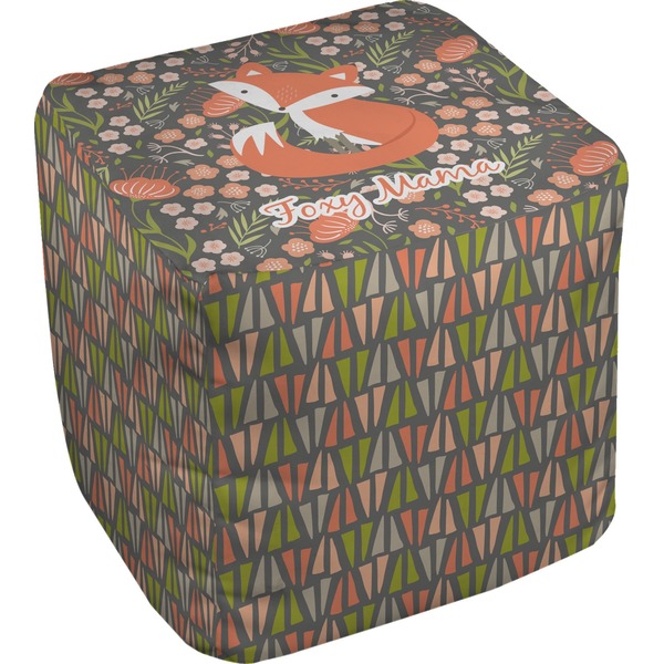 Custom Foxy Mama Cube Pouf Ottoman - 13"