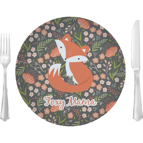 Custom Foxy Mama 10" Glass Lunch / Dinner Plates - Single or Set