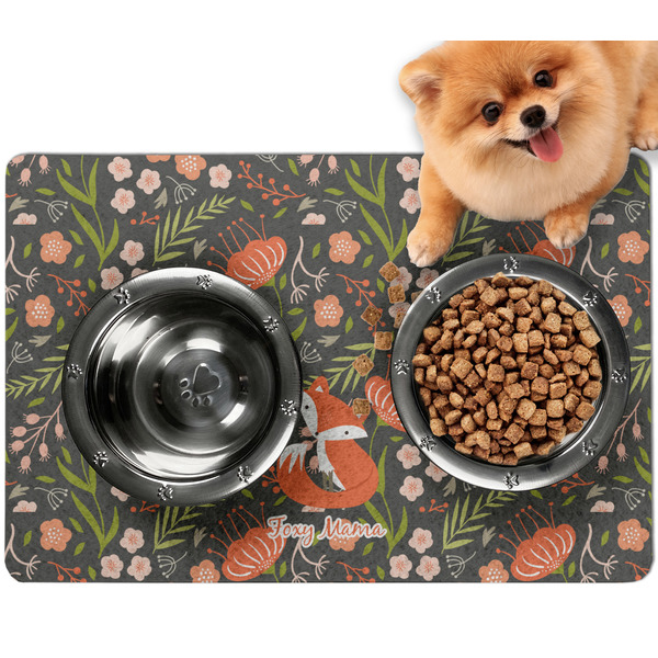 Custom Foxy Mama Dog Food Mat - Small