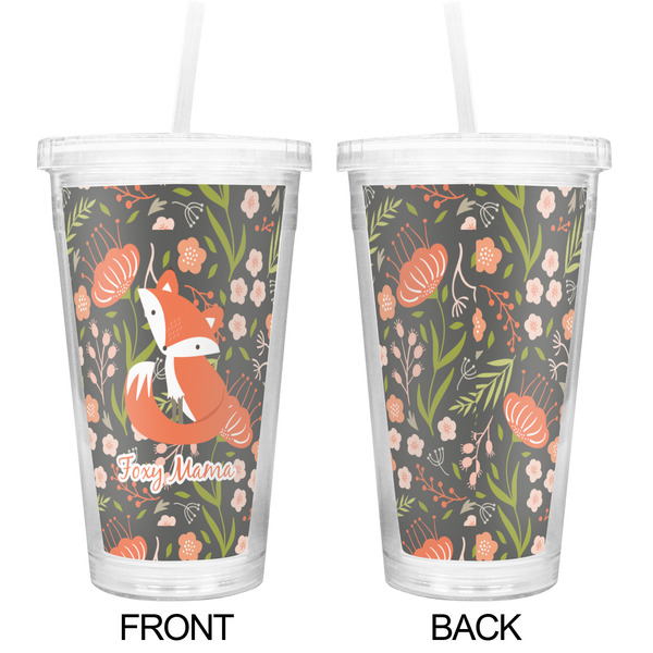 Foxy Mama Double Wall Tumbler with Straw - Approval