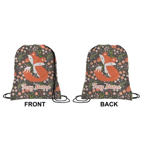 Foxy Mama Drawstring Backpack Front & Back Medium