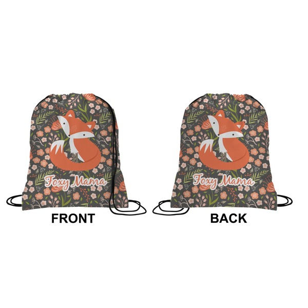 Foxy Mama Drawstring Backpack Front & Back Small
