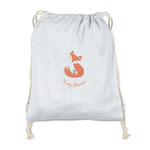Foxy Mama Drawstring Backpack - Sweatshirt Fleece - Double Sided