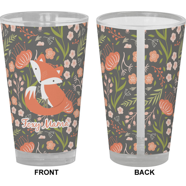 Foxy Mama Pint Glass - Full Color - Front & Back Views