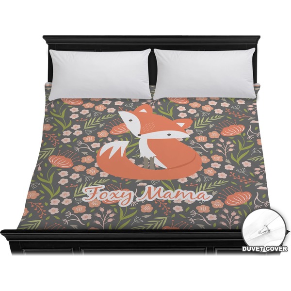 Custom Foxy Mama Duvet Cover - King