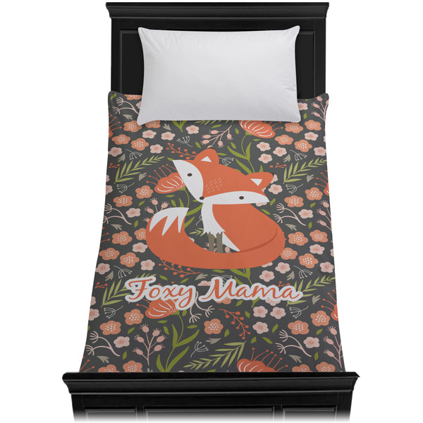 Foxy Mama Duvet Cover - Twin - On Bed - No Prop