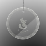 Foxy Mama Engraved Glass Ornament - Round