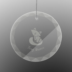 Foxy Mama Engraved Glass Ornament - Round