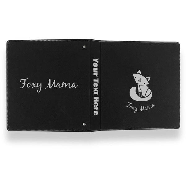 Foxy Mama Leather Binder - 1" - Black- Back Spine Front View