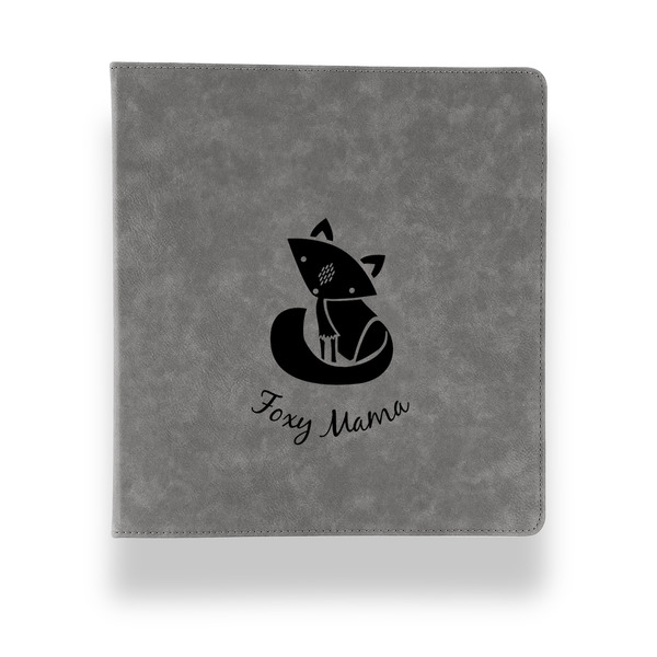 Custom Foxy Mama Leather Binder - 1" - Grey