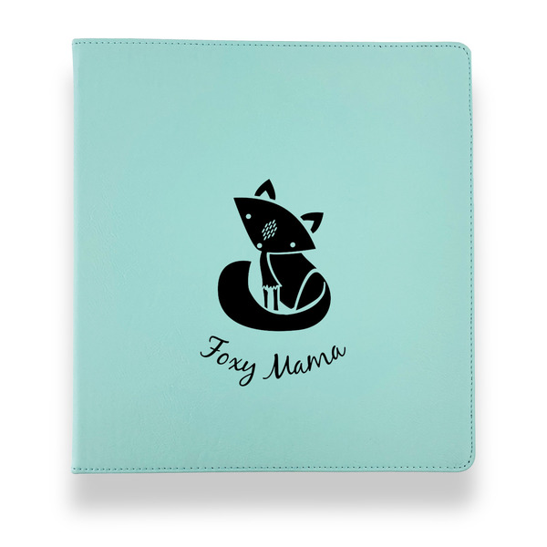 Foxy Mama Leather Binders - 1" - Teal - Front View