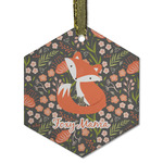 Foxy Mama Flat Glass Ornament - Hexagon
