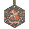Foxy Mama Frosted Glass Ornament - Hexagon