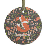 Foxy Mama Flat Glass Ornament - Round