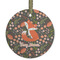 Foxy Mama Frosted Glass Ornament - Round